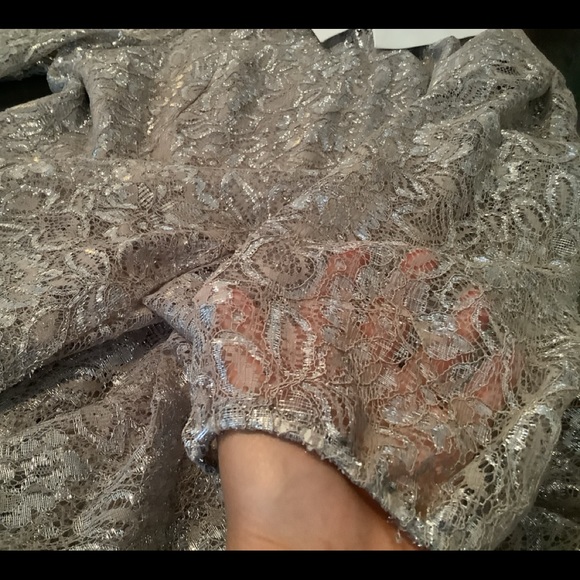 🎉HOST PICK🎉 Eshakti Silver Lace Dress size 14 - Picture 14 of 15
